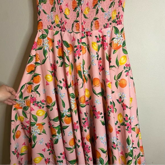 Floral Midi Dress in Pink and Orange - Picture 11 of 14